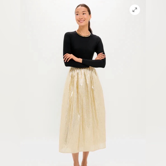 Tuckernuck Black and Gold Midi Dress